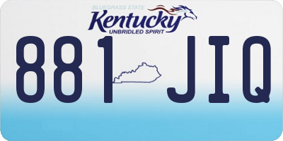 KY license plate 881JIQ