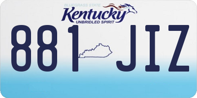 KY license plate 881JIZ
