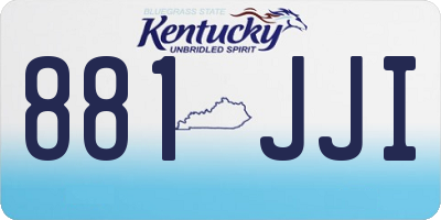 KY license plate 881JJI