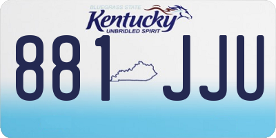 KY license plate 881JJU