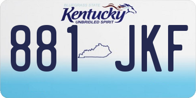 KY license plate 881JKF