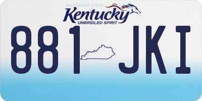 KY license plate 881JKI