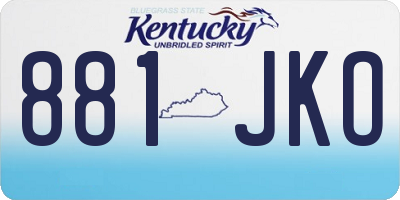 KY license plate 881JKO