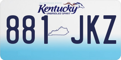 KY license plate 881JKZ