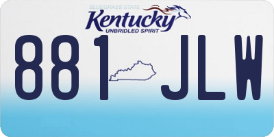 KY license plate 881JLW