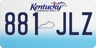 KY license plate 881JLZ
