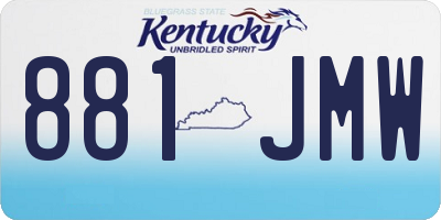 KY license plate 881JMW