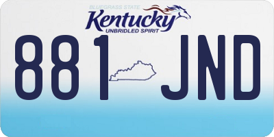 KY license plate 881JND