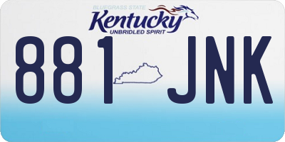 KY license plate 881JNK