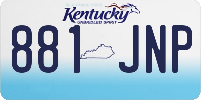 KY license plate 881JNP