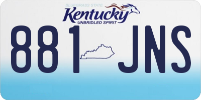 KY license plate 881JNS