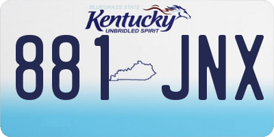 KY license plate 881JNX