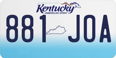 KY license plate 881JOA