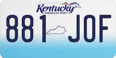 KY license plate 881JOF