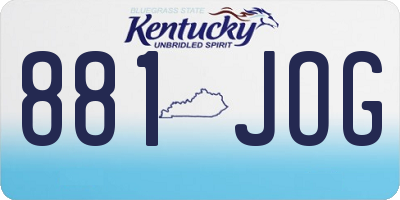 KY license plate 881JOG