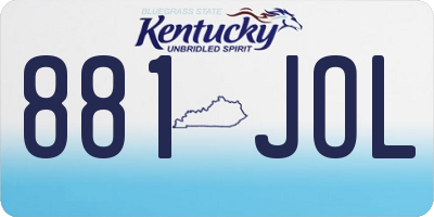 KY license plate 881JOL