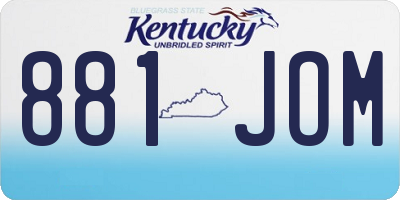 KY license plate 881JOM