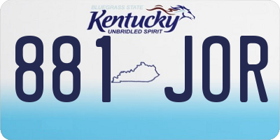 KY license plate 881JOR