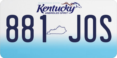 KY license plate 881JOS
