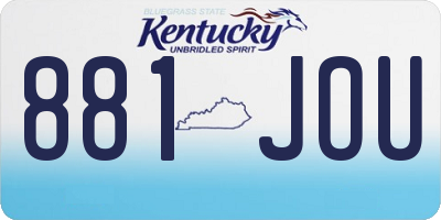 KY license plate 881JOU