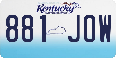 KY license plate 881JOW