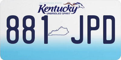 KY license plate 881JPD