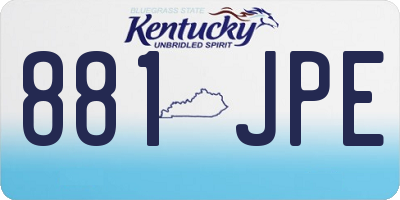 KY license plate 881JPE