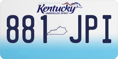KY license plate 881JPI