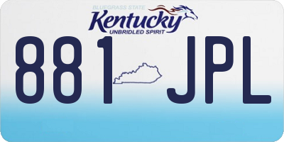 KY license plate 881JPL