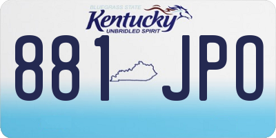 KY license plate 881JPO