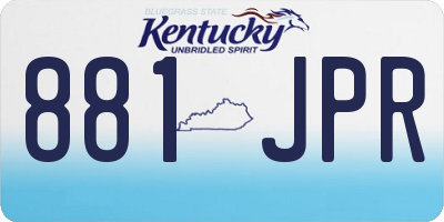 KY license plate 881JPR