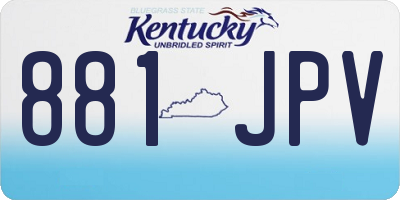 KY license plate 881JPV