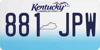 KY license plate 881JPW