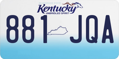 KY license plate 881JQA