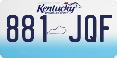 KY license plate 881JQF
