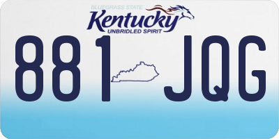 KY license plate 881JQG