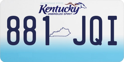 KY license plate 881JQI