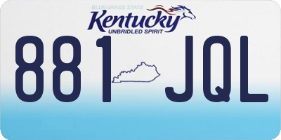 KY license plate 881JQL