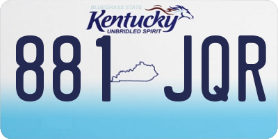 KY license plate 881JQR