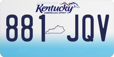 KY license plate 881JQV
