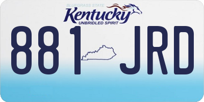 KY license plate 881JRD