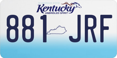 KY license plate 881JRF