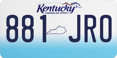 KY license plate 881JRO