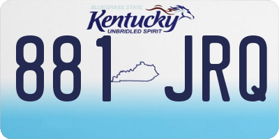 KY license plate 881JRQ