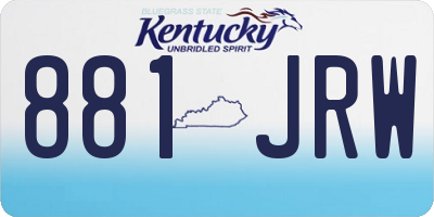 KY license plate 881JRW