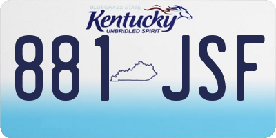 KY license plate 881JSF