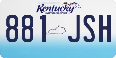 KY license plate 881JSH