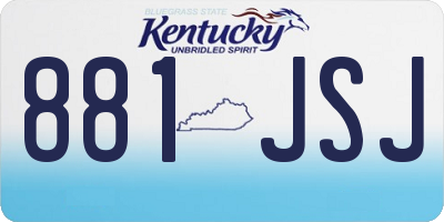KY license plate 881JSJ