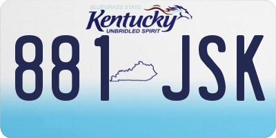 KY license plate 881JSK