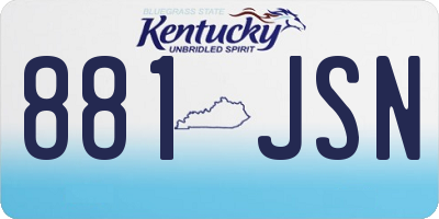 KY license plate 881JSN